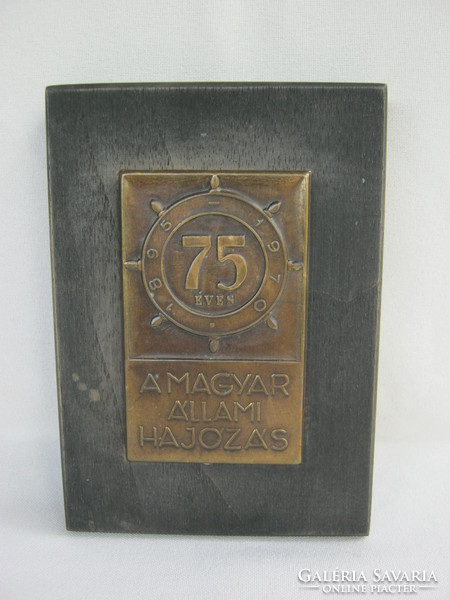 75th anniversary of the Hungarian state shipping memorial plaque from 1970