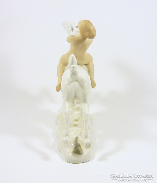 Wallendorf, a charming naked lady on horseback with a hand-painted porcelain figurine, flawless! (P204)