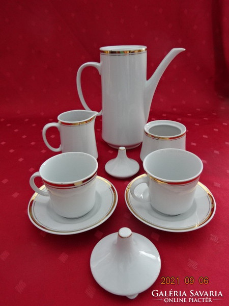 Great Plain porcelain coffee set, double, with gold border. He has!