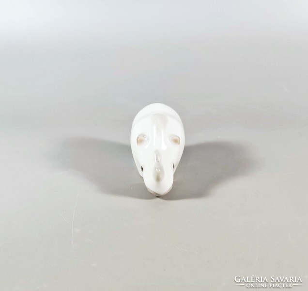 Herend, white rhino, miniature figure, 6 cm. Flawless! (I034)