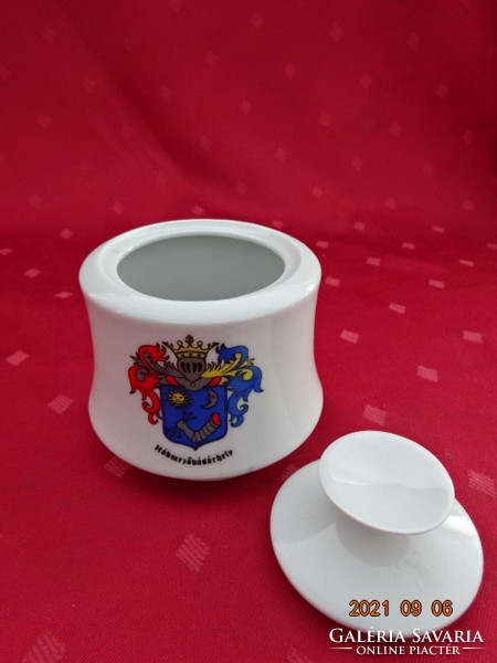 Great Plain porcelain sugar bowl with the coat of arms of Hódmezővásárhely, height 9 cm. He has!