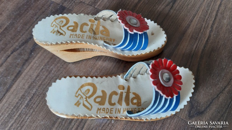 Pair of wooden slippers