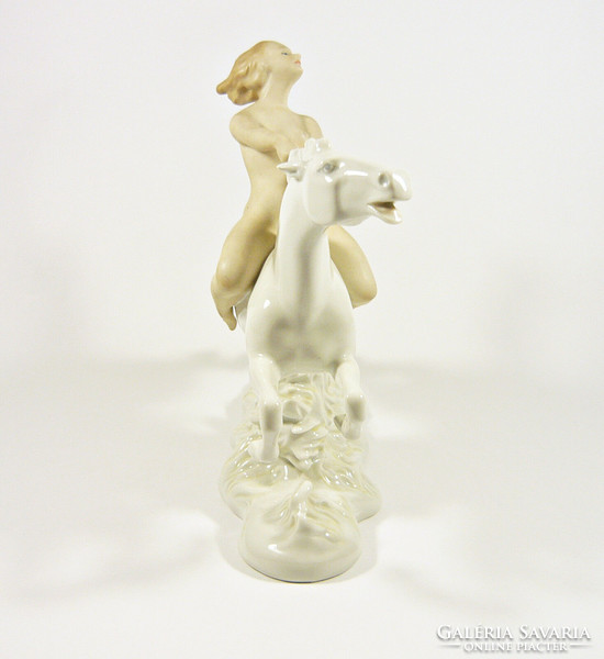 Wallendorf, a charming naked lady on horseback with a hand-painted porcelain figurine, flawless! (P206)