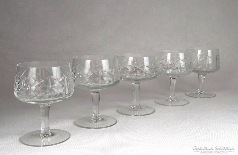 1G026 old polished liqueur glass set 5 pieces