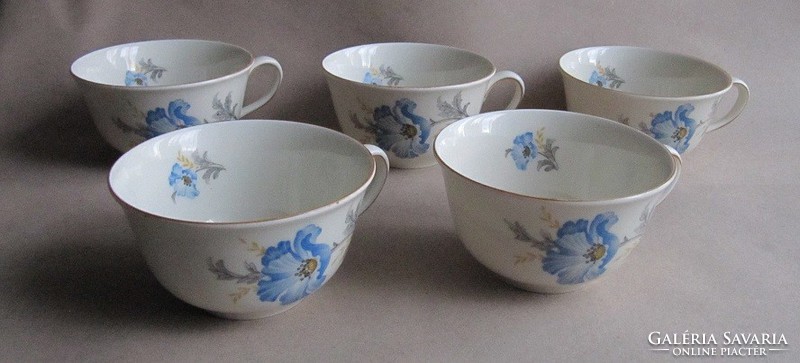 Kpm royal ivory - 5 blue flower porcelain cups