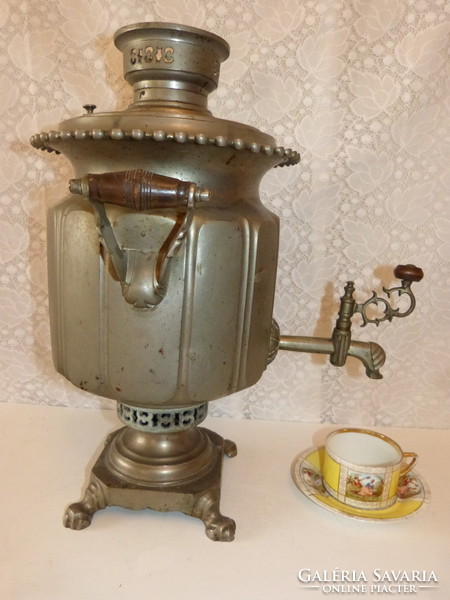 Antique, Russian, batashev copper samovar