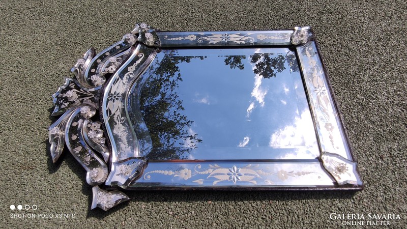 Vintage Murano mirror - Muránói fali tükör kuriózum
