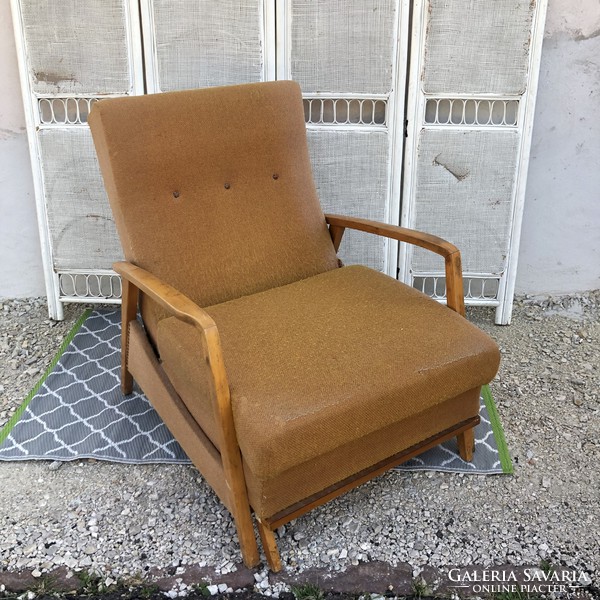 Midcentury, retro special line armchair bed, reclining armchair