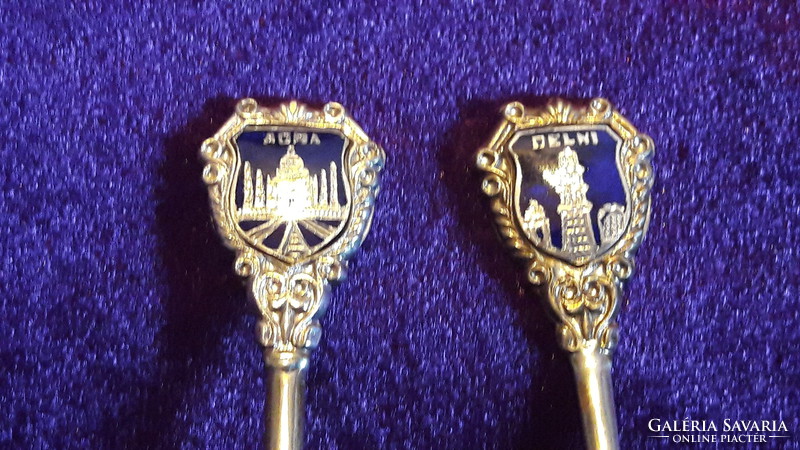 Pair of old Indian silver plated spoons
