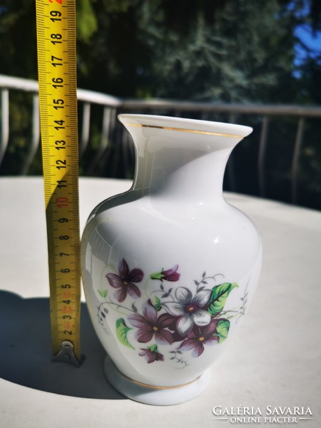 Old Hólloháza violet vase, 15 cm