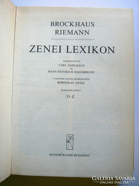 ZENEI LEXIKON 1.-2.-3. BROCKHAUS RIEMANN 1983.-1985. KÖNYV KIVÁLÓ ÁLLAPOTBAN