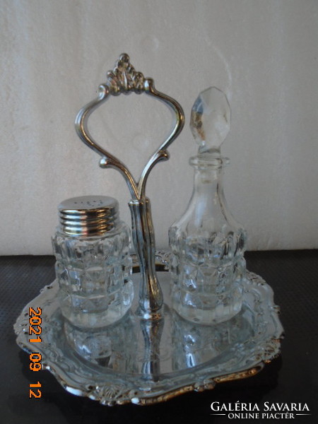 Art deco oily or vinegar + salt squeezing bottle offering holder in beautiful condition