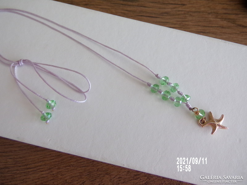 Green crystal stone necklace