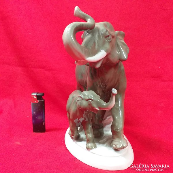German, German fasold & stauch bock wallendorf with elephant calf porcelain figurine.