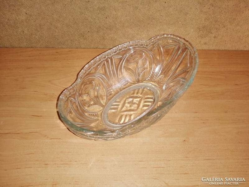 Retro üveg asztalközép kínáló 15*26,5 cm