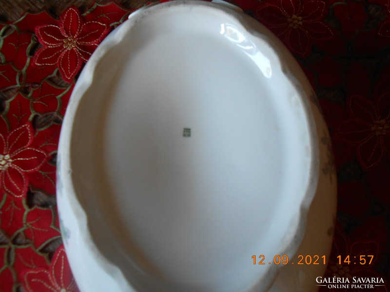 Zsolnay beaded, rose patterned soup bowl