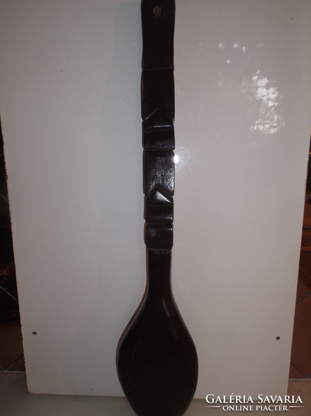 Wooden - giant spoon - 73 x 11 cm - hand made - carved handle - can be hung on the wall