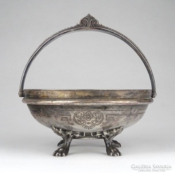 1G009 antique silver plated berndorf alpacca sugar serving bowl