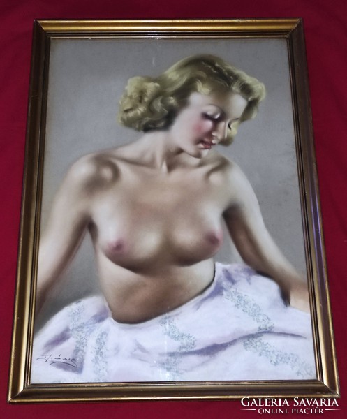 Alexander Diósi (1900-1949): beautiful original work of a female party nude