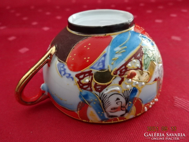 Japán porcelán kávéscsésze, Gésa fejes, átlátszó, átmérője 7,5 cm. Vanneki!