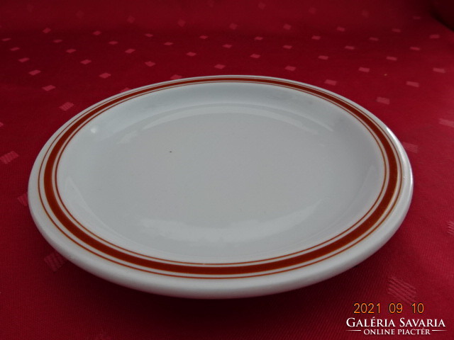 Lowland porcelain small plate with brown stripe, diameter 16.8 cm. He has!