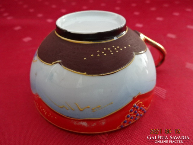 Japán porcelán kávéscsésze, Gésa fejes, átlátszó, átmérője 7,5 cm. Vanneki!