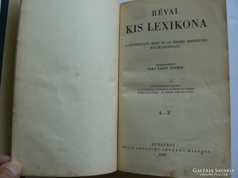 RÉVAI KIS LEXIKONA 1936 KÖNYV JÓ ÁLLAPOTBAN