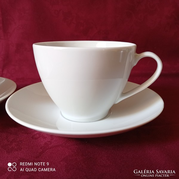 2 db fehér porcelán teás/hosszúkávés csésze tányérral, IKEÁ-s