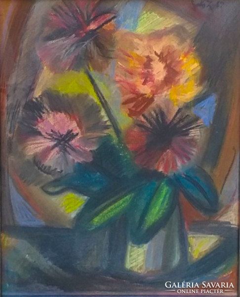 Zoltán Angyalföld Szabó (1929 - 2014): still life in a vase 69