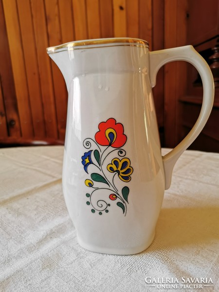 Zsolnay porcelain jug, folk pattern, flawless