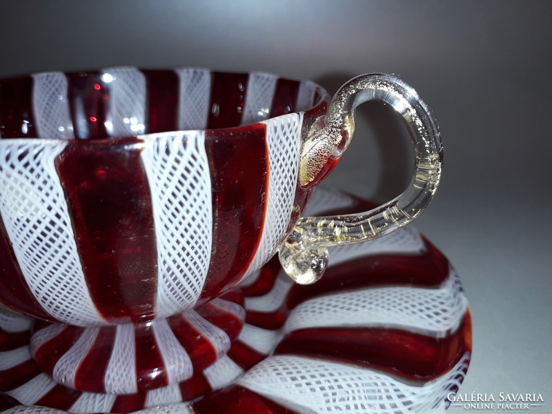 Antique Murano glass cup + saucer is an absolutely rare collector