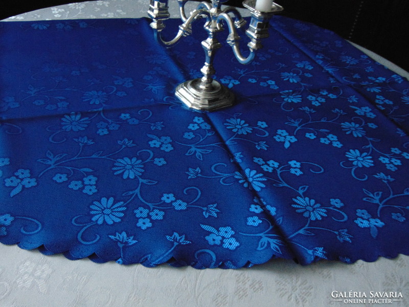 Dreamy elegant royal blue silk tablecloth 158 x 238 oval