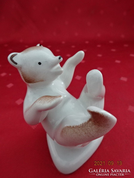 Drasche porcelán figura, kézzel festett maci. Magassága 7 cm. Vanneki!Jókai