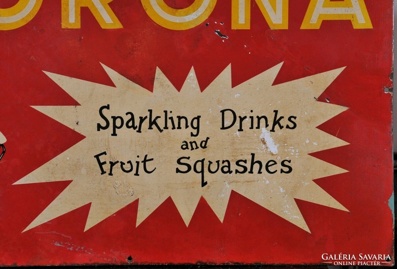Vintage enamel billboard with corona champagne