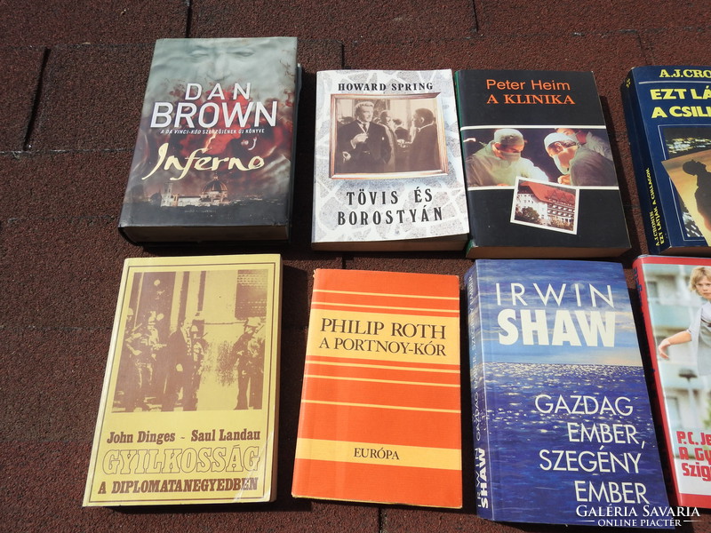 Vegyes könyvek - IRWIN SHAW -  PHILIP ROTH - K. ROBERTS - DAN BROWN - BELLOW ....