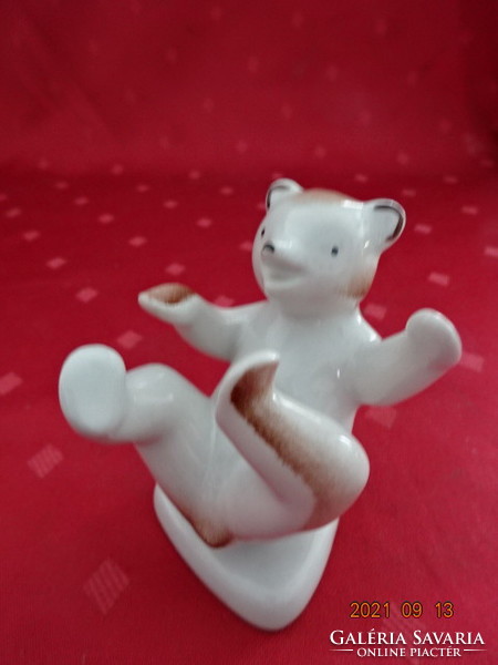 Drasche porcelán figura, kézzel festett maci. Magassága 7 cm. Vanneki!Jókai