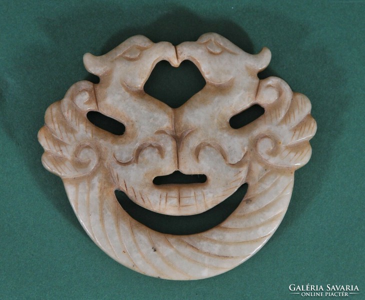 Antique Chinese carved jade talisman, 18th Century