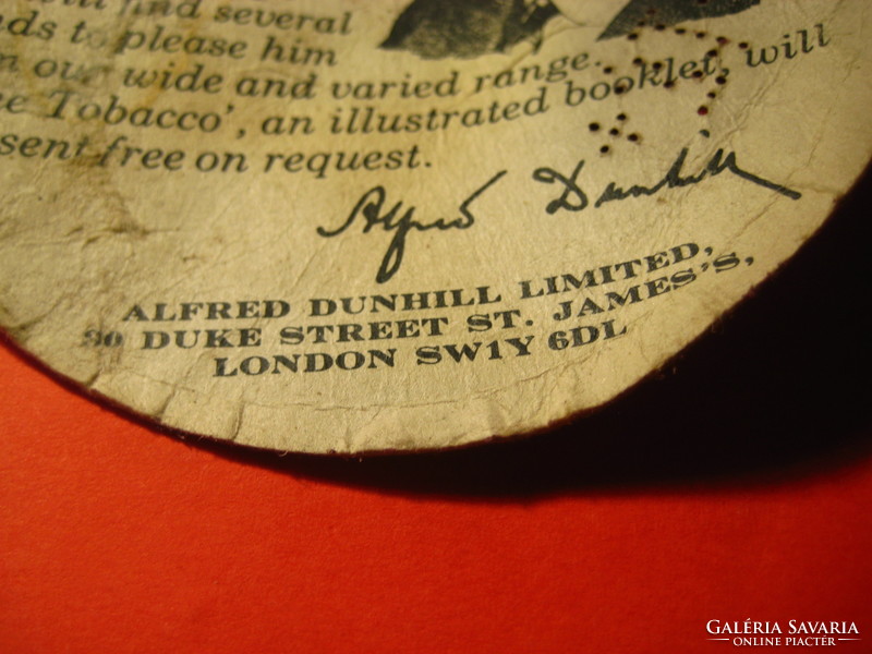 Alfred Dunhill   régi propaganda  , a 60 as évekből  , 95 mm