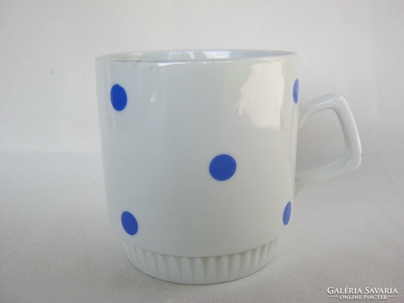 Zsolnay porcelain blue polka dot mug