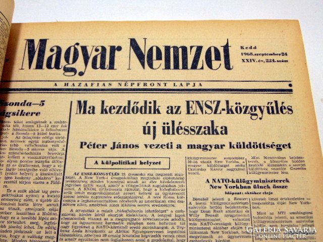 1968 September 24 / Hungarian nation / 1968 newspaper for birthday! No. 19598