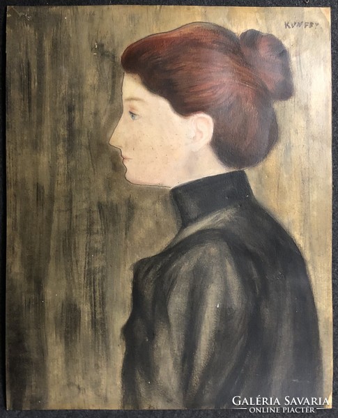 Lajos Kunffy: female portrait (sketch)