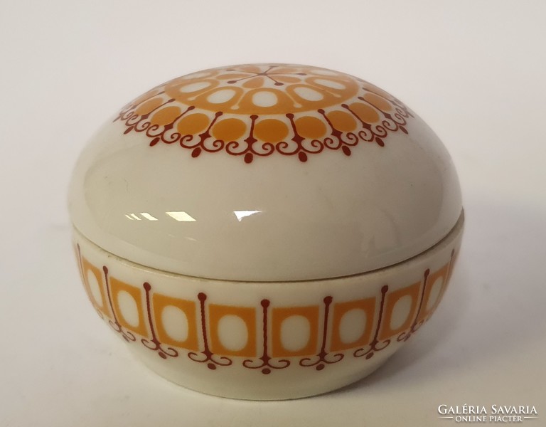 Great Plain porcelain, bonbonier, with folk retro pattern (cracked)