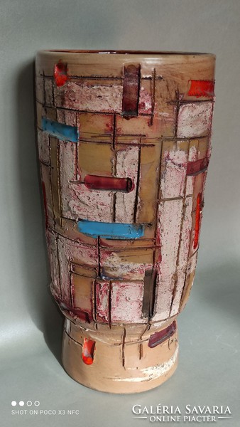 Mid Century Fratelli Fanciullacci Italy Pompei kerámia váza jelzett hibátlan eredeti 1950-es évek