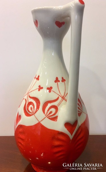 Hungarian painted jug vase from Zsolnay