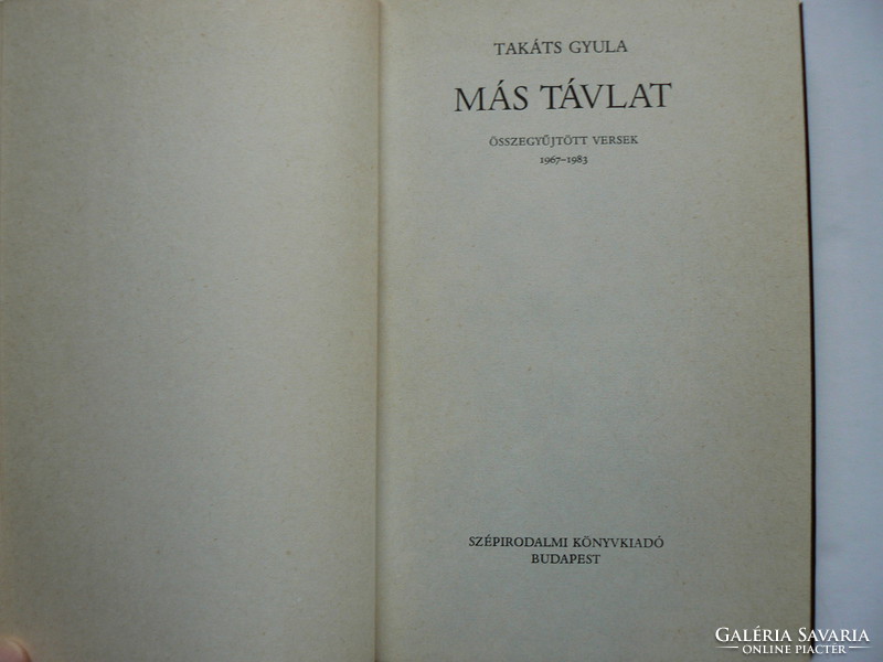 Another perspective, Gyula Takáts 1987, arable red book with illustrations in good condition