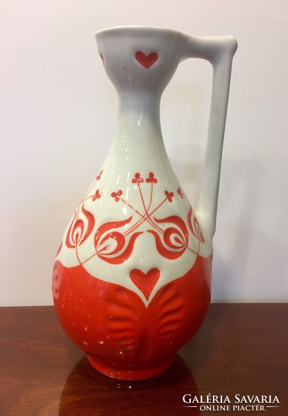 Hungarian painted jug vase from Zsolnay
