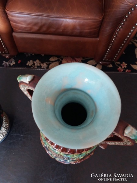 SCHILLER & GERBING majolica váza pár! /M:39cm /