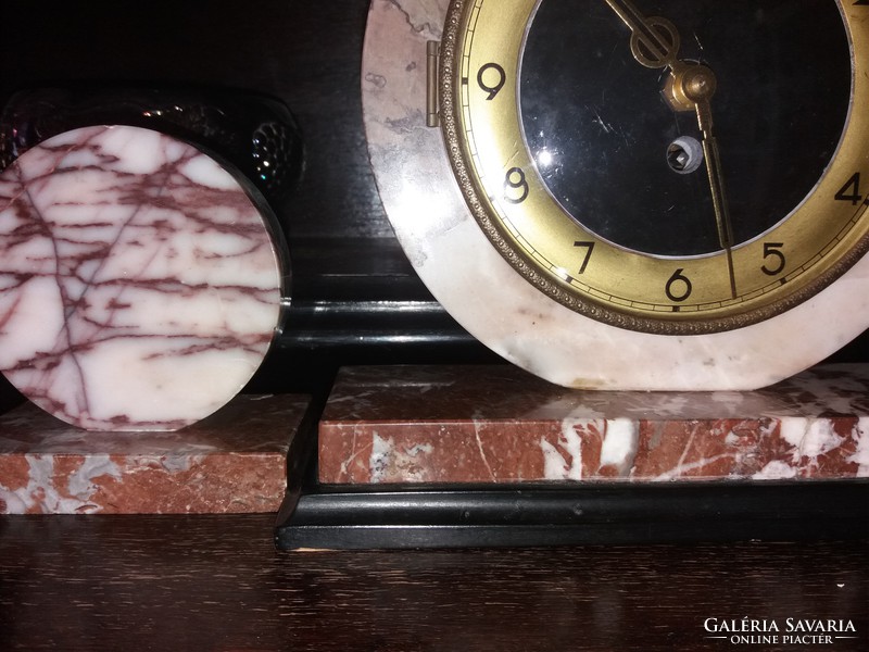 Art deco marble fireplace clock