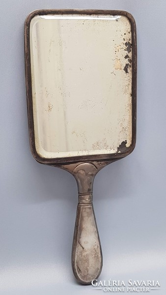 Antique lat silver hand mirror