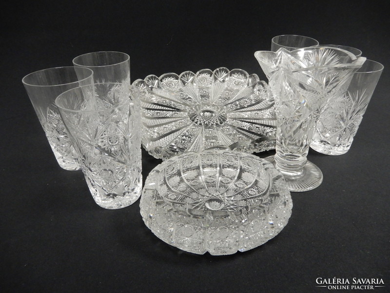 Crystal glasses, chalice, bowl